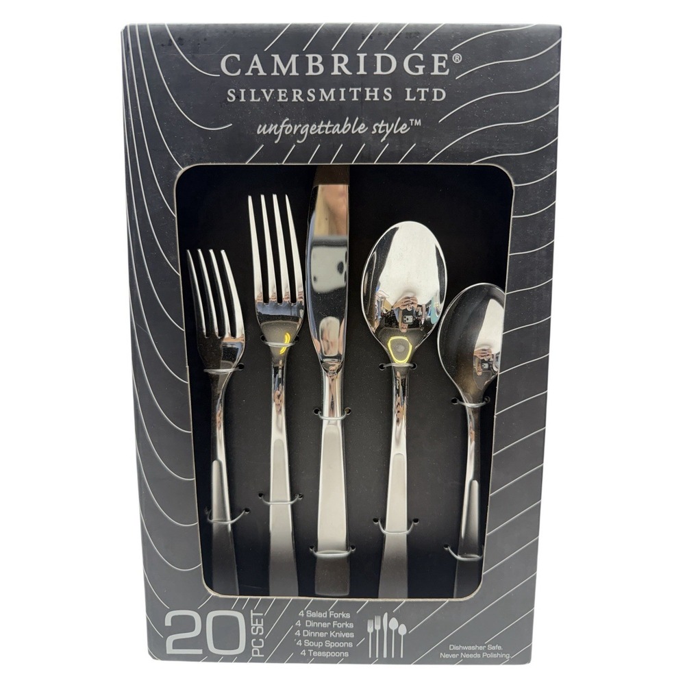 Rare Alessi 18/0  Stainless Modern Glossy Flatware‎ 20pc Set